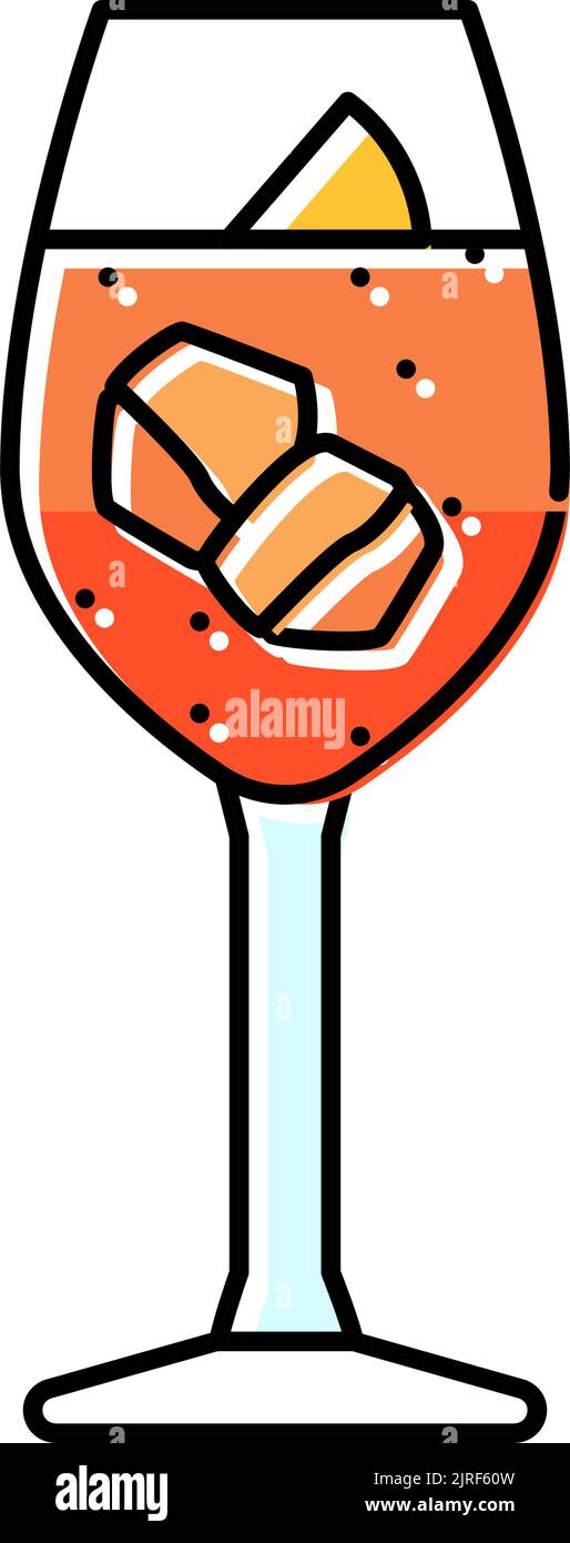spritz cocktail glass drink color icon vector illustration Stock Vector ...