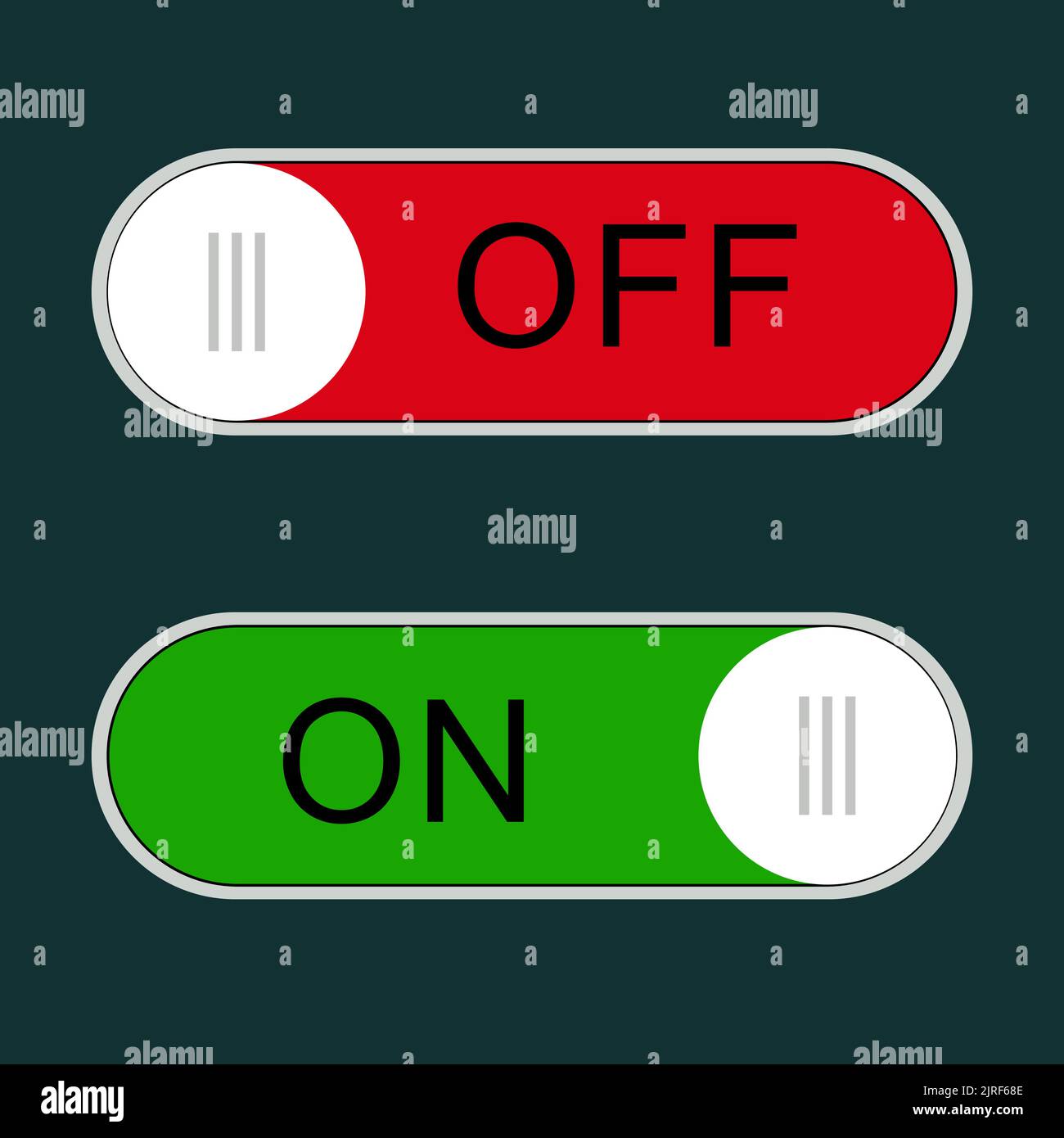 On and off toggle switch button icon set. Vector illustration. EPS 10 ...