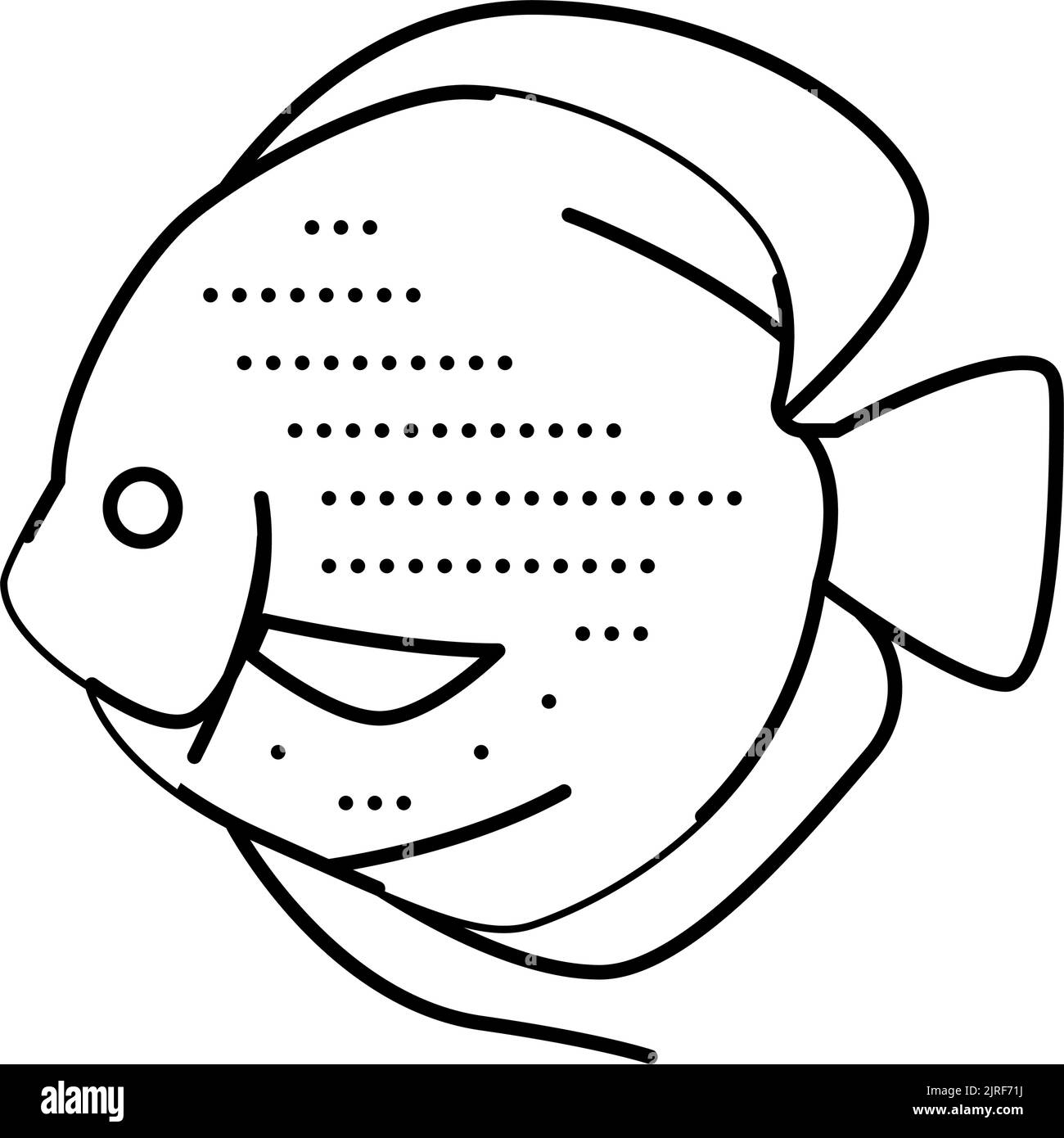 discus fish line icon vector illustration Stock Vector