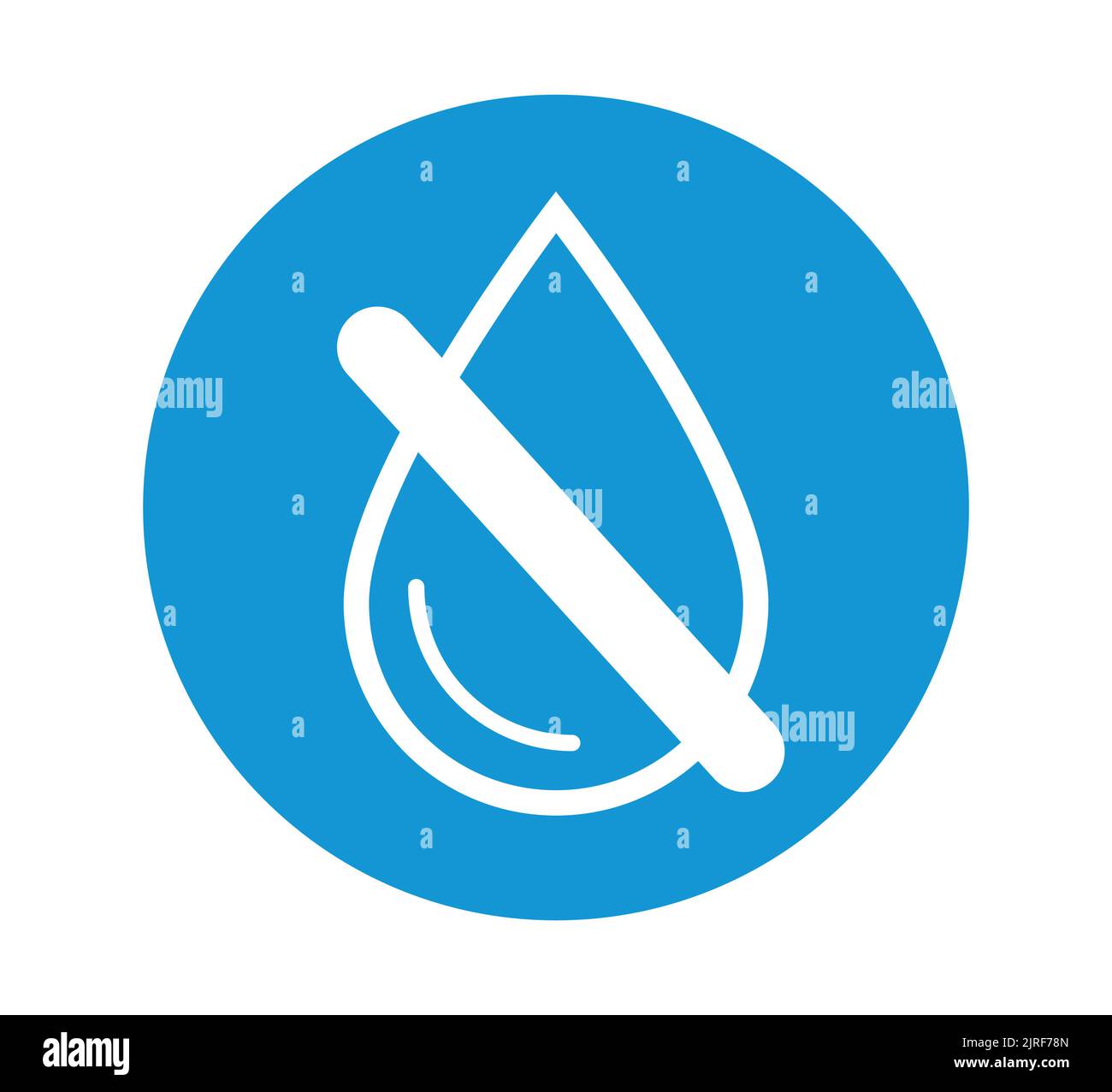 No water and water restricted or forbidden symbol liquid drop crossed out vector icon Stock Vector