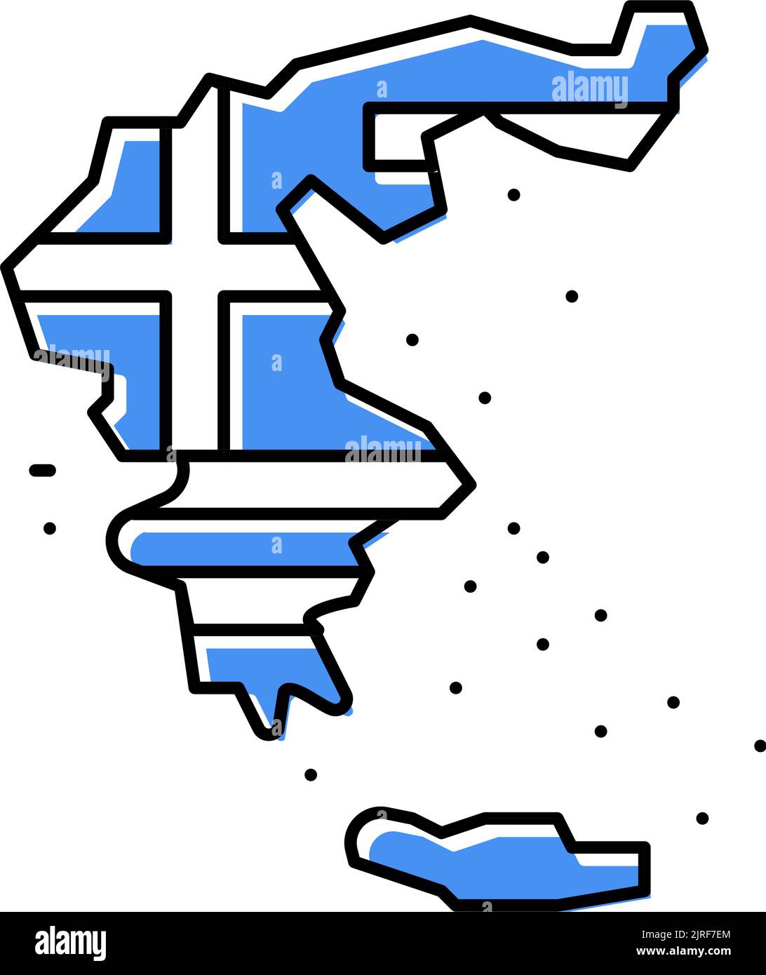 greece country map flag color icon vector illustration Stock Vector