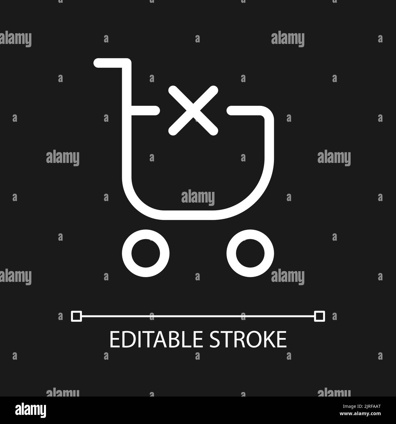 Clear shopping cart pixel perfect white linear ui icon for dark theme ...