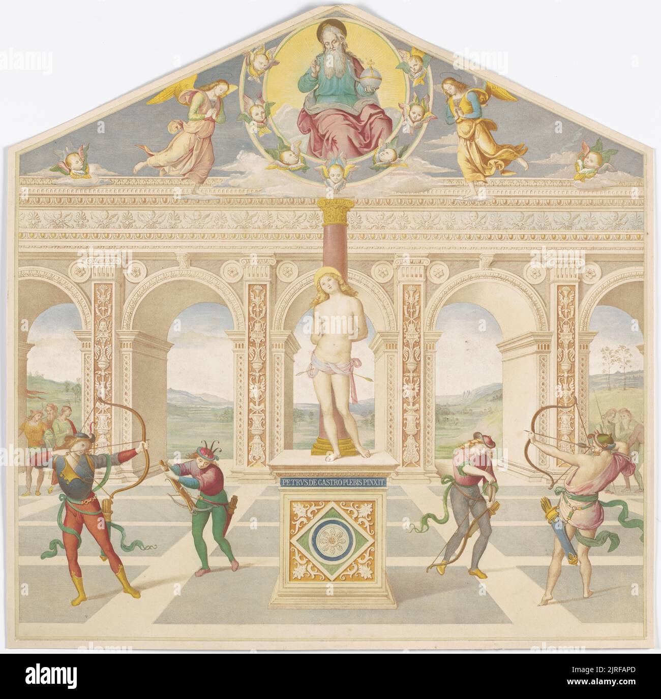 Martyrdom of St. Sebastian, 1856, London, by Arundel Society, Pietro