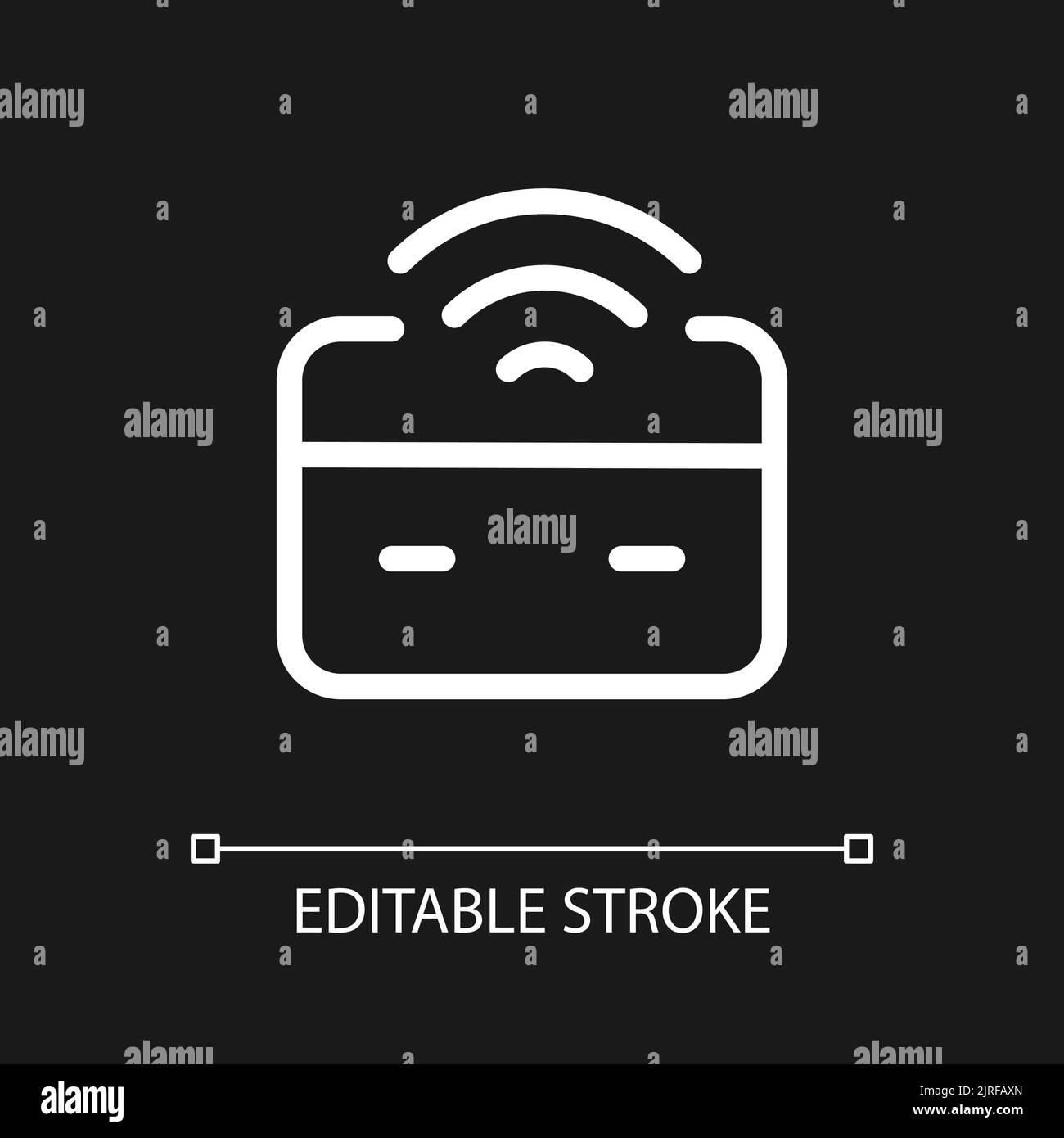 Wireless transfer money pixel perfect white linear ui icon for dark ...