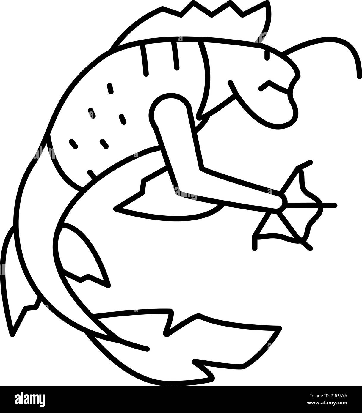 floating monster line icon vector illustration Stock Vector Image & Art ...