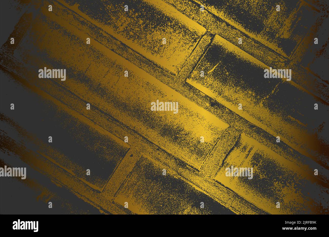 Luxury black metal gradient background with distressed brick wall texture. Vector illustration Stock Vector