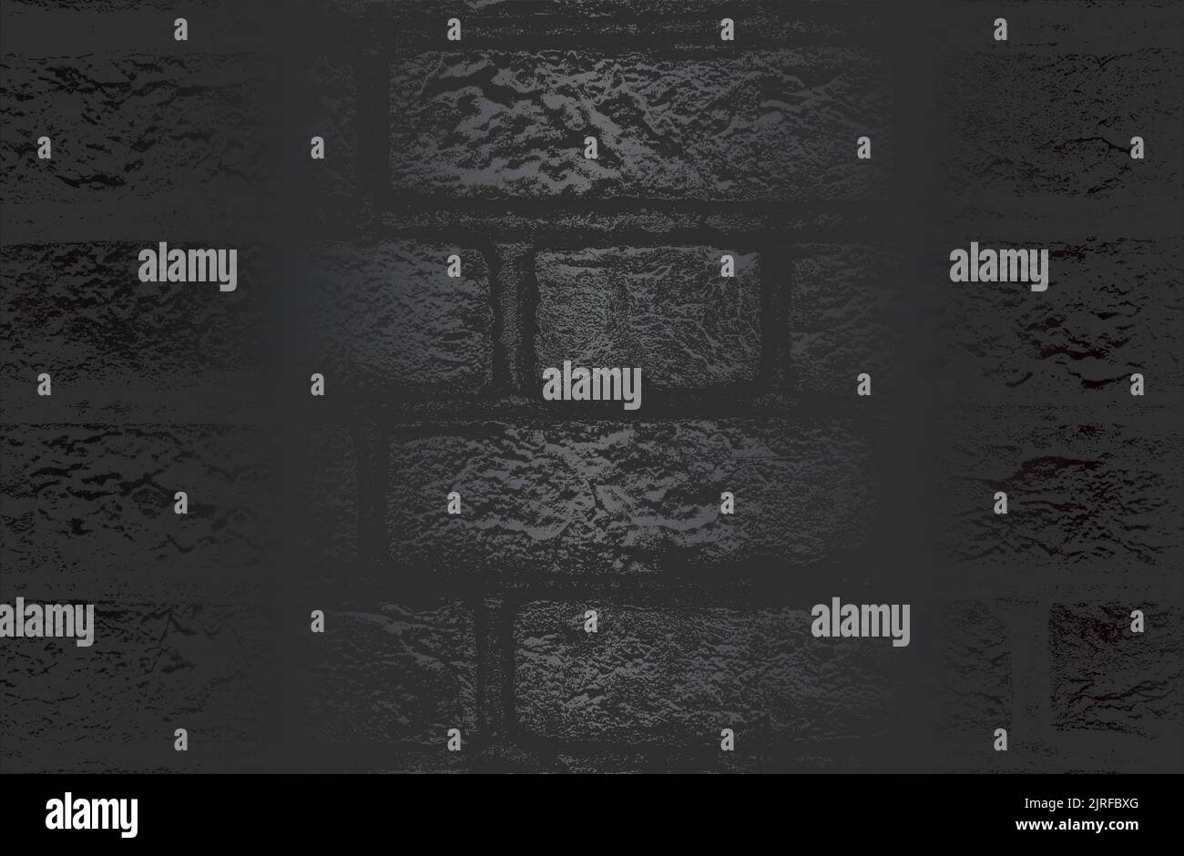 Luxury black metal gradient background with distressed brick wall texture. Vector illustration Stock Vector