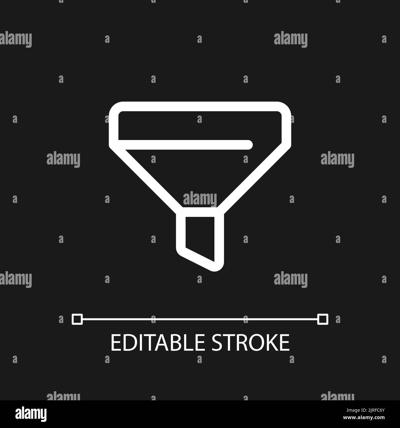Funnel pixel perfect white linear ui icon for dark theme Stock Vector ...