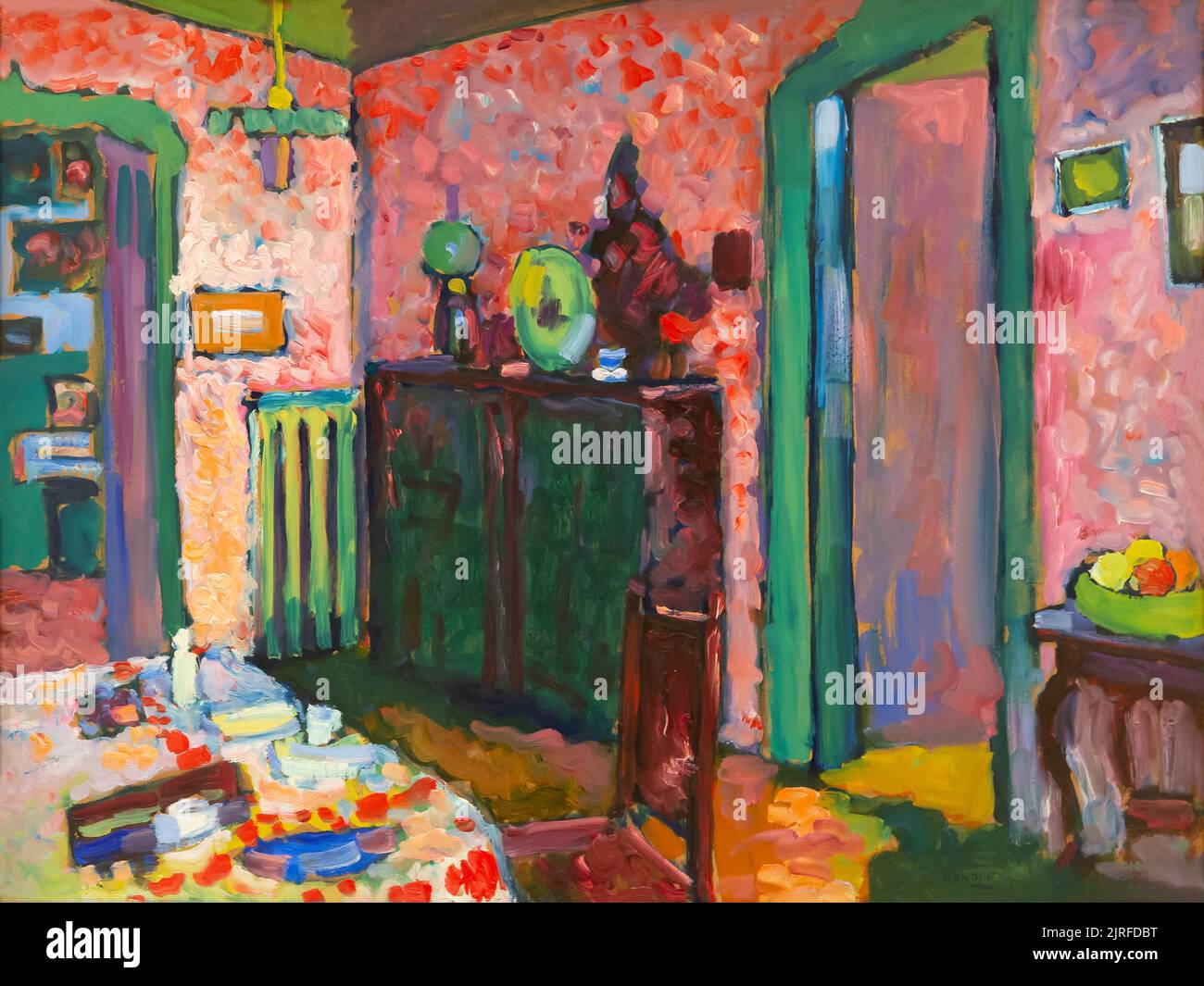 Interior (My Dining Room),  Wassily Kandinsky, 1909, Lenbachhaus, Munich, Germany, Europe Stock Photo