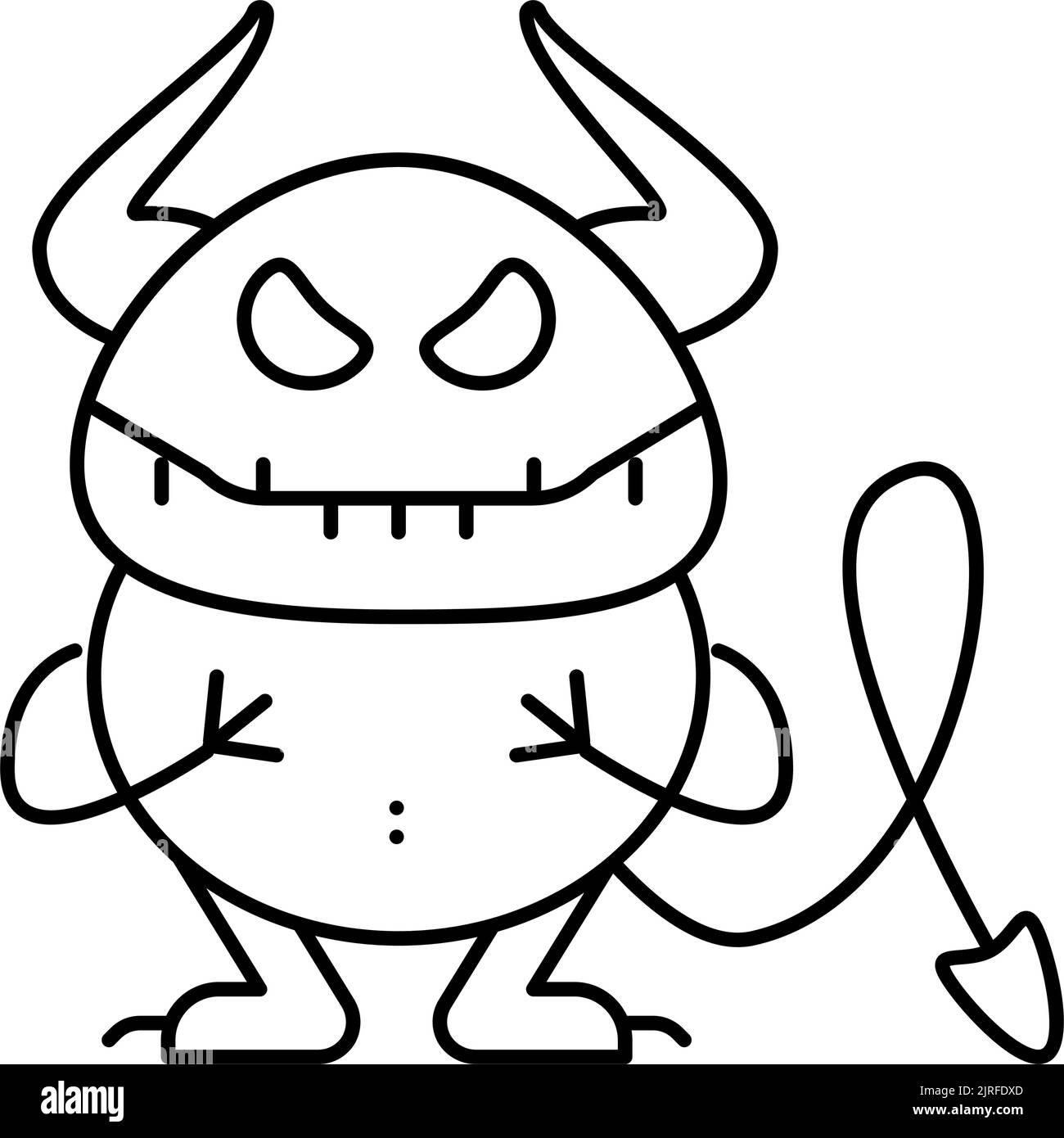 small monster line icon vector illustration Stock Vector Image & Art ...