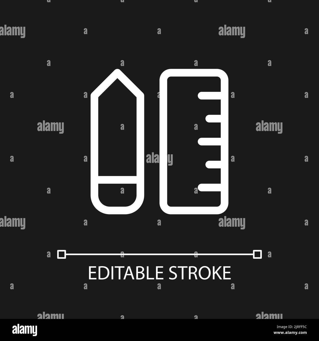 Stationery pixel perfect white linear ui icon for dark theme Stock ...