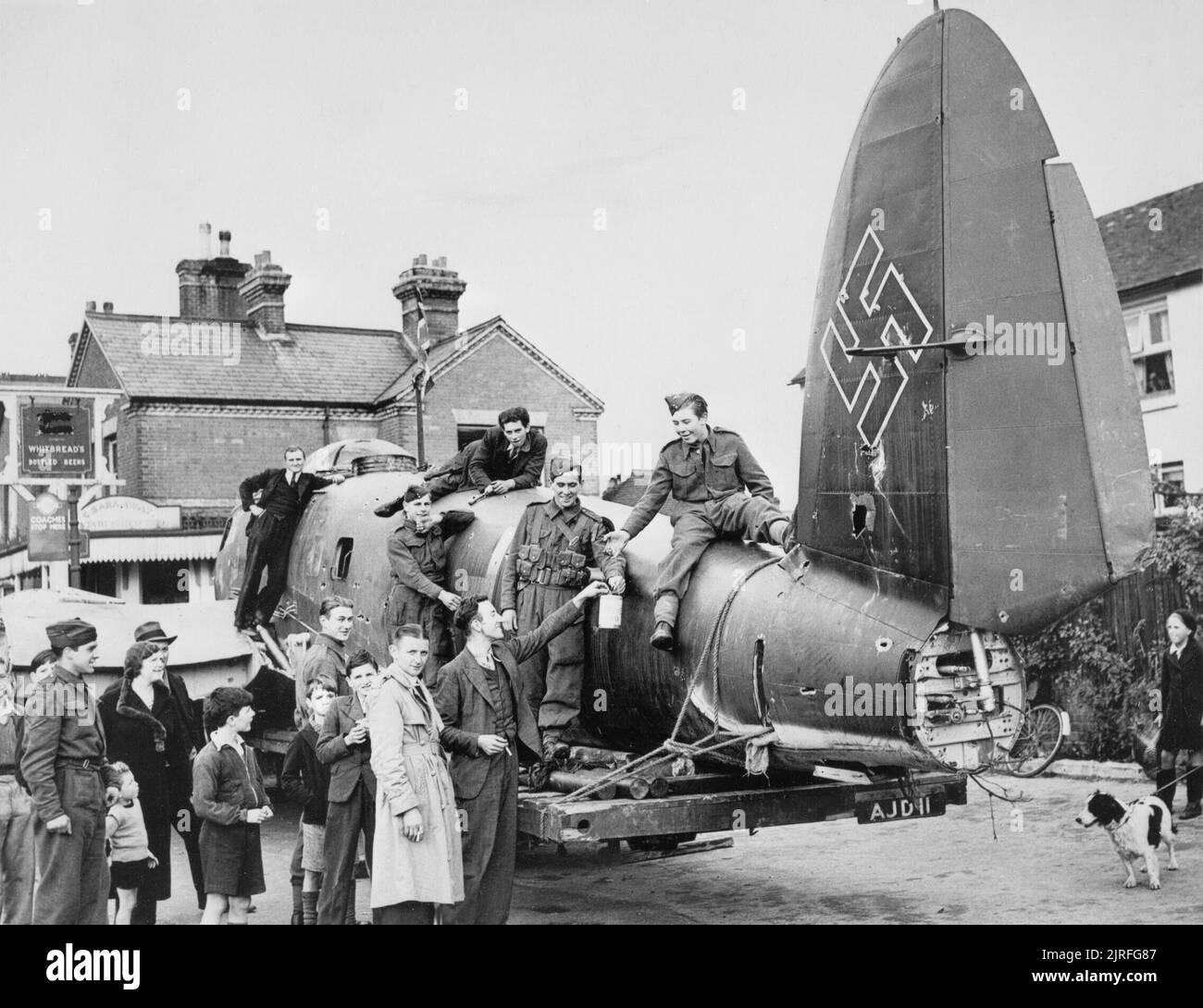 The Battle of Britain Soldiers collecting for the Spitfire Fund use the