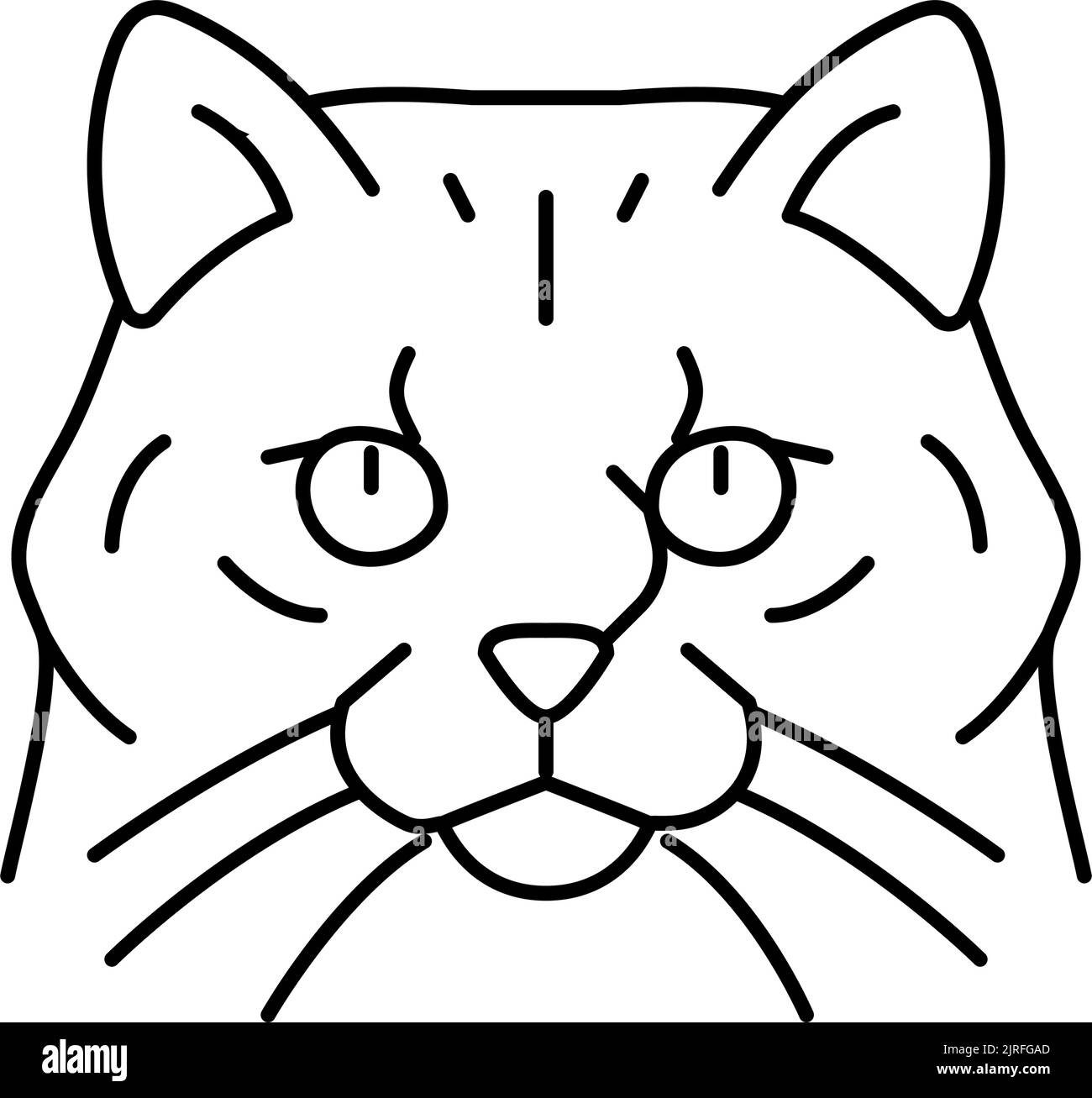 siberian cat cute pet line icon vector illustration Stock Vector Image