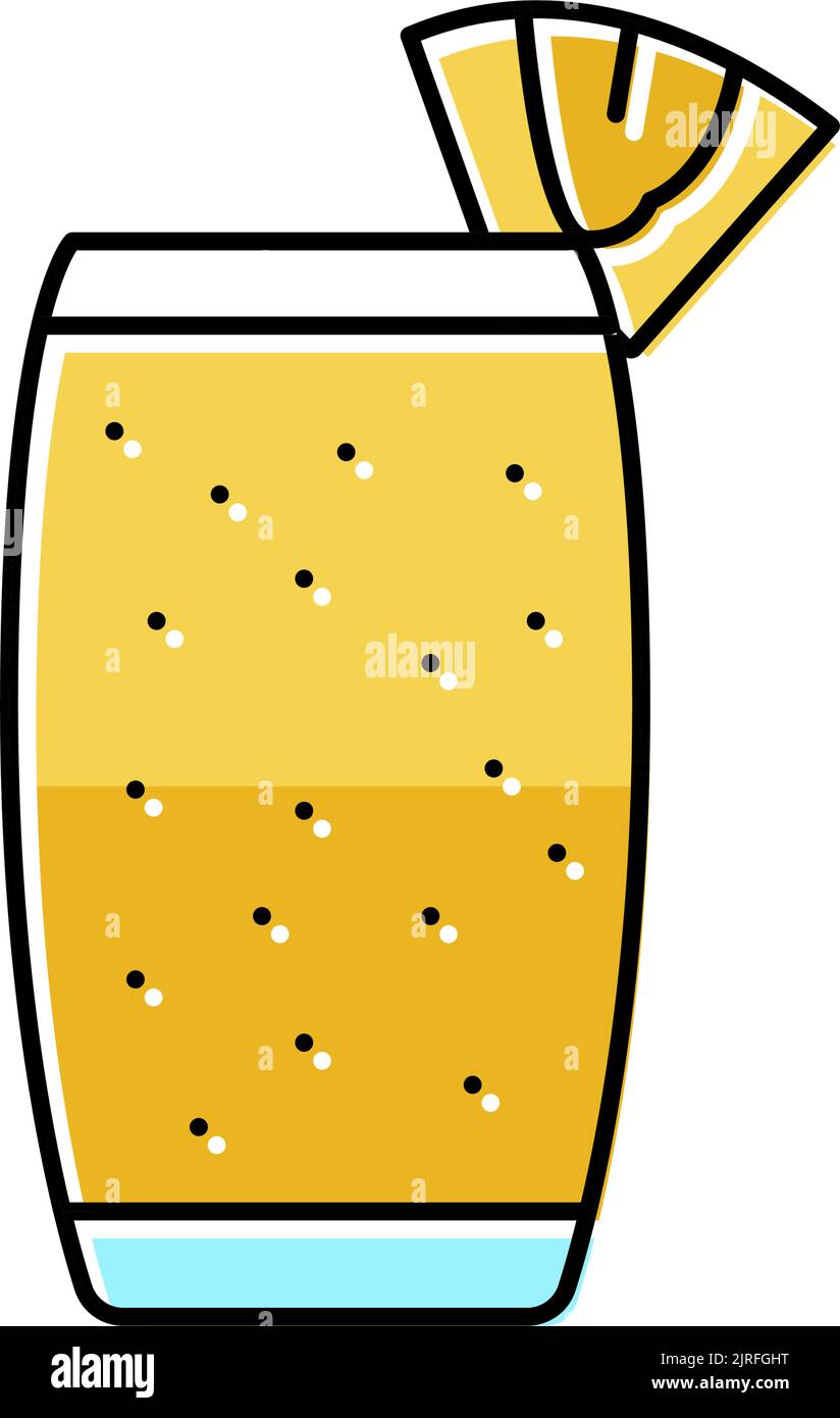pineapple smoothie fruit juice food color icon vector illustration ...