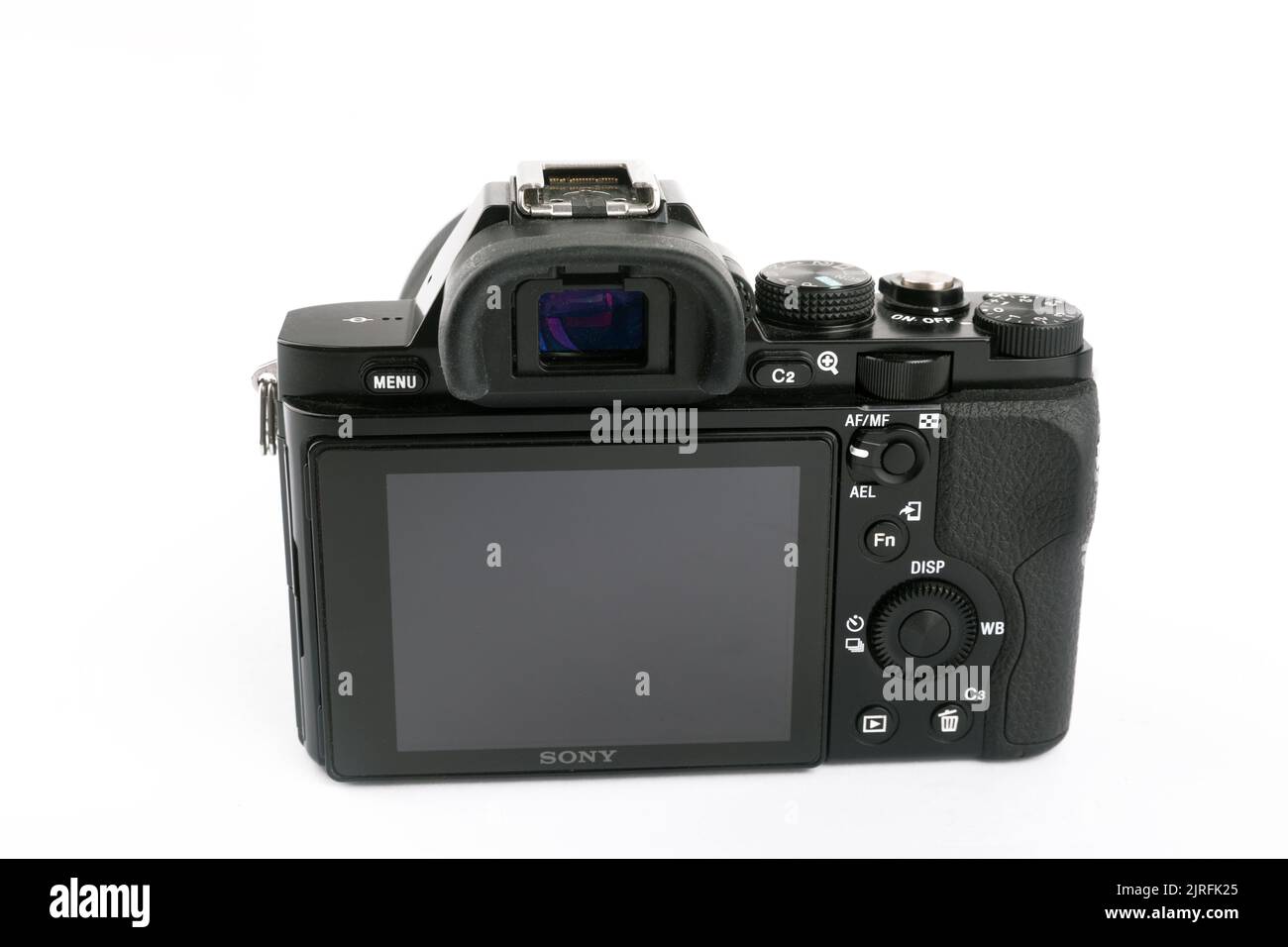 WETZLAR, GERMANY - 2022-05-04: Mirrorless Camera Alpha - A7 from SONY. Stock Photo