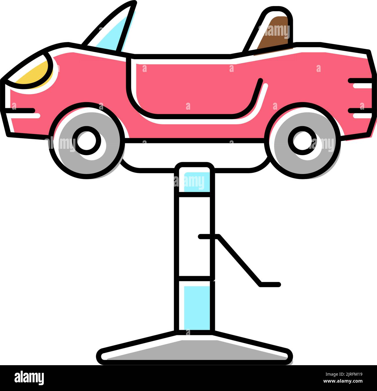 kid haircut chair car color icon vector illustration Stock Vector Image