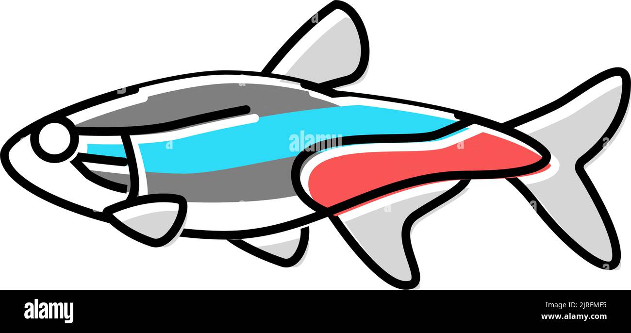 tetras aquarium fish color icon vector illustration Stock Vector