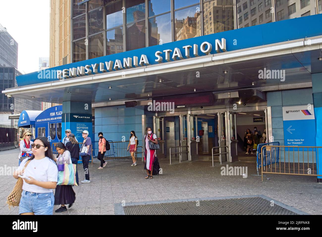 New York, NY, USA Aug 23, 2022 One of mny entrances to Pennsylvania