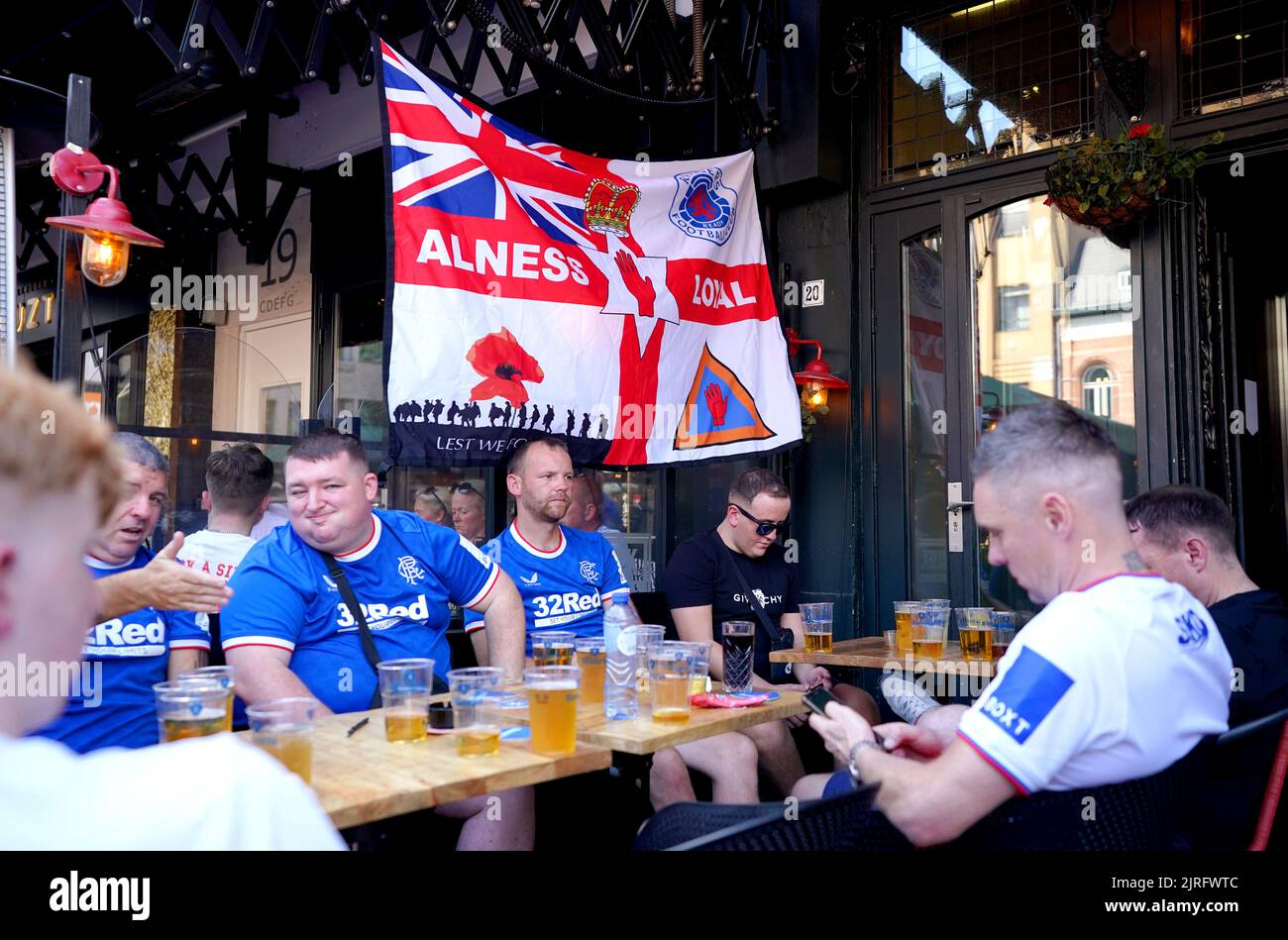 Rangers fans ahead of the UEFA Champions League qualifying match in ...
