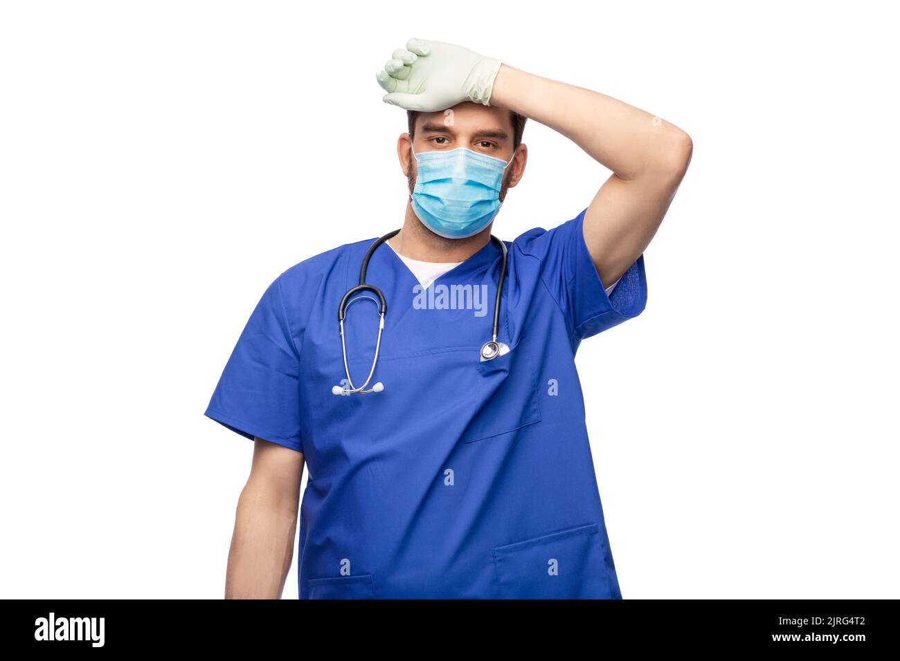 Tired male doctor hi-res stock photography and images - Alamy