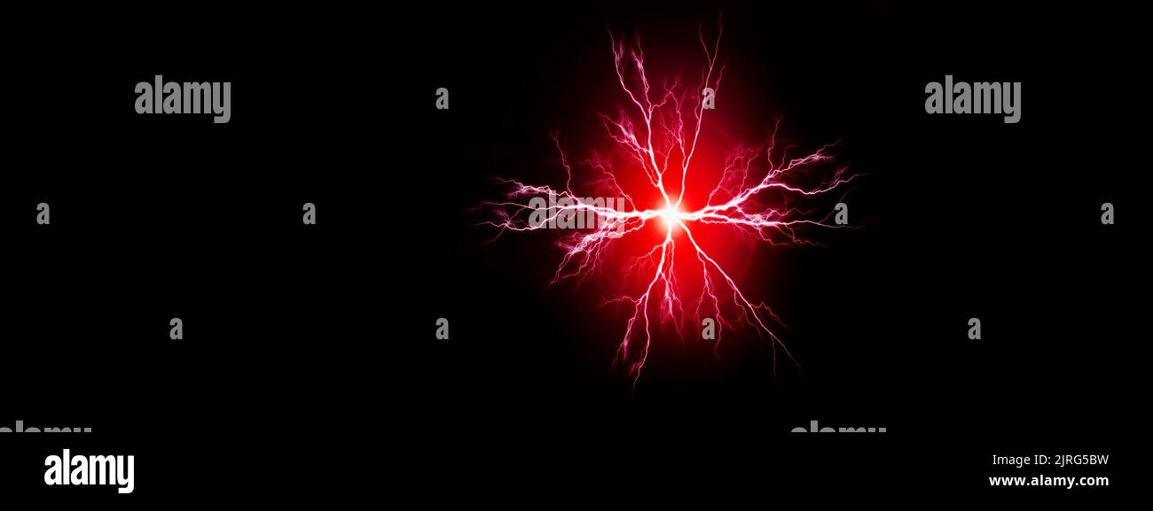 Explosion of pure power and red electricity in the dark Stock Photo Alamy