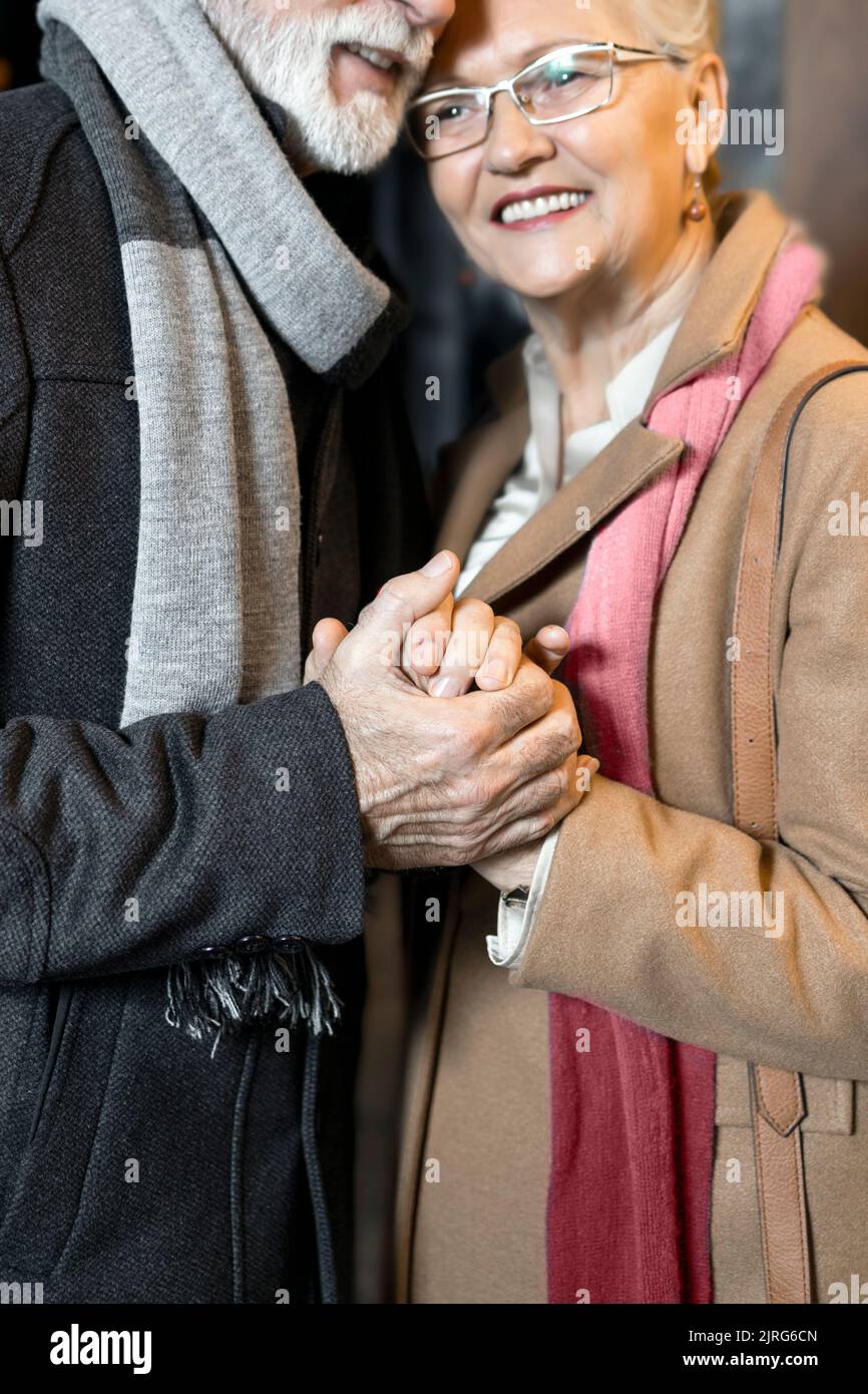 Close up of an elderly couple in love Stock Photo