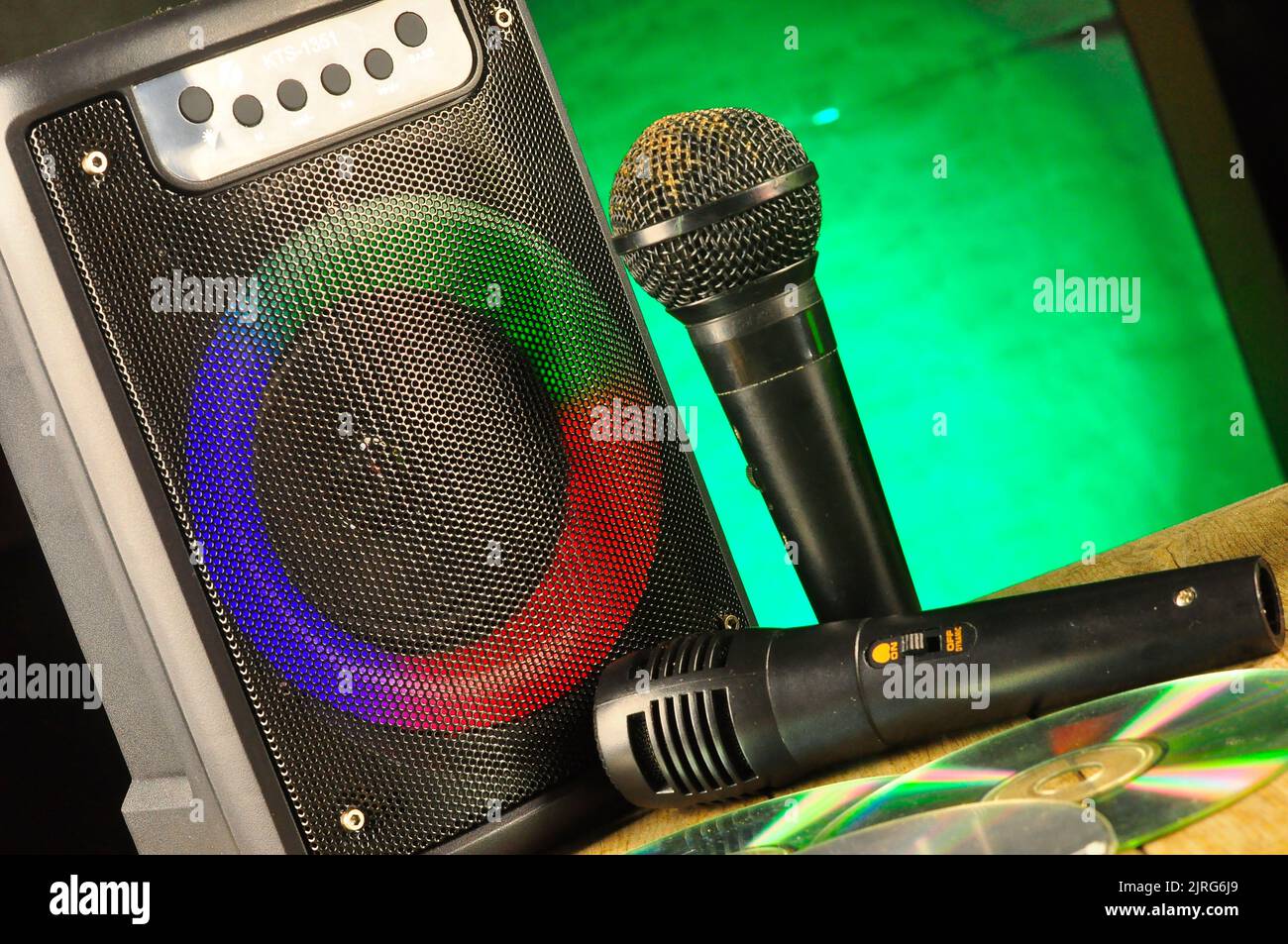 Microphone and speakers Stock Photo Alamy
