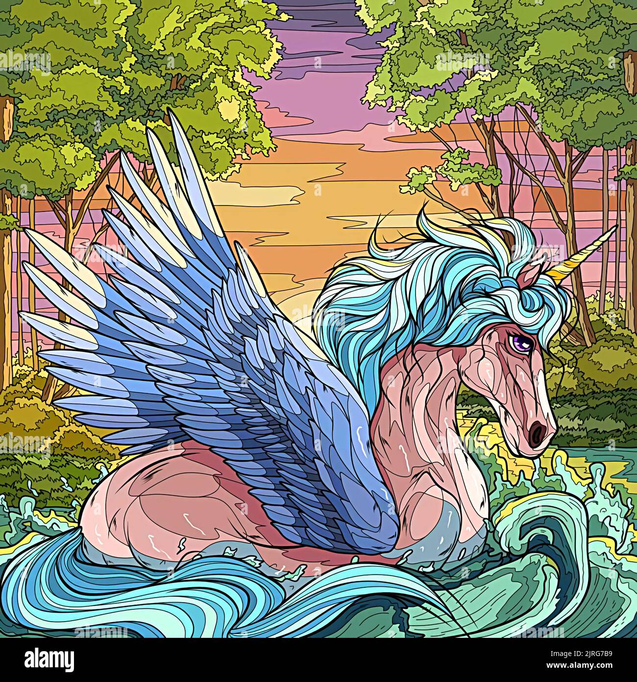 Cartoon pegasus hi-res stock photography and images - Alamy