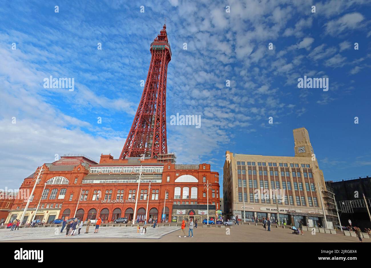 Blackpool tower complex, ballroom, Promenade, Blackpool, Lancs, England, UK, FY1 4BJ Stock Photo