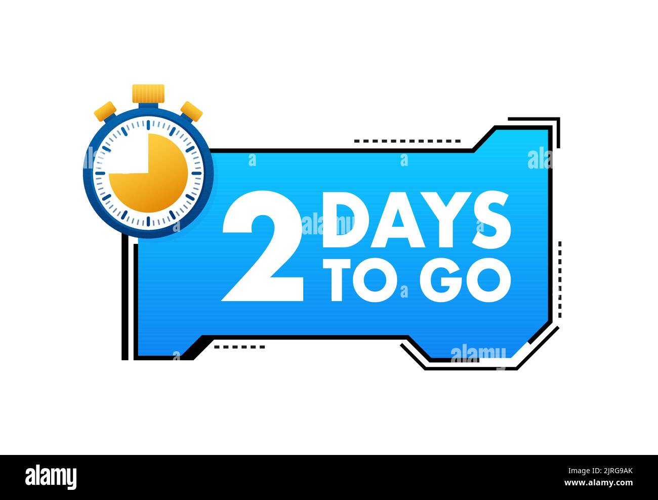 2 Days to go. Countdown timer. Clock icon. Time icon. Count time sale ...