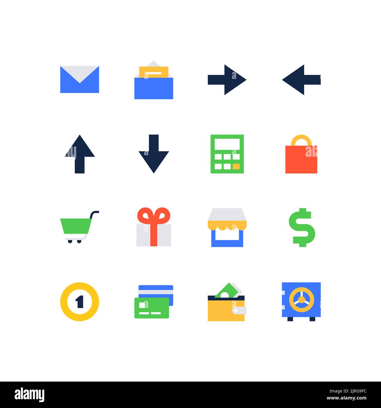 Online shopping and finance - set of flat design style icons Stock ...