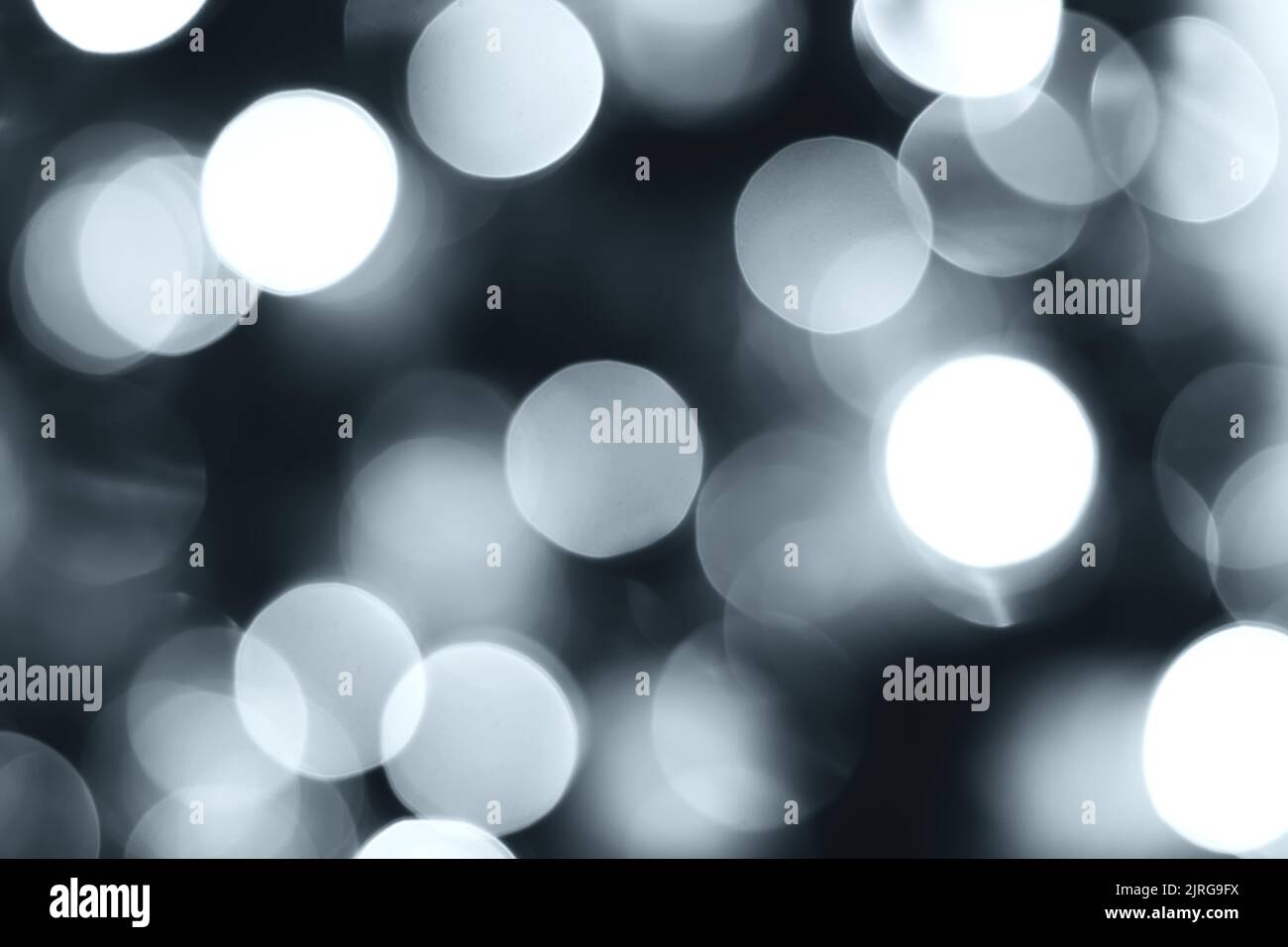 Blurred lights, gray, deep blue background. Abstract bokeh with soft light Stock Photo