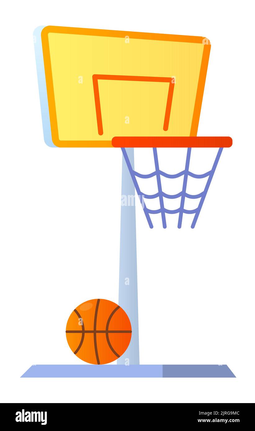 Basketball net and hoop modern flat design style single isolated