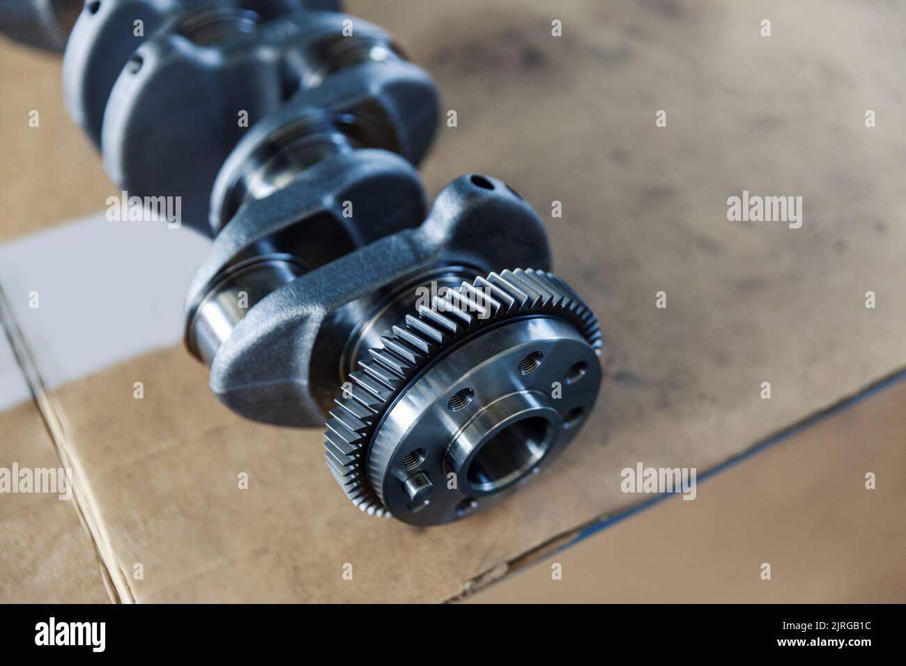 crankshaft engine part, close up, copy space Stock Photo Alamy