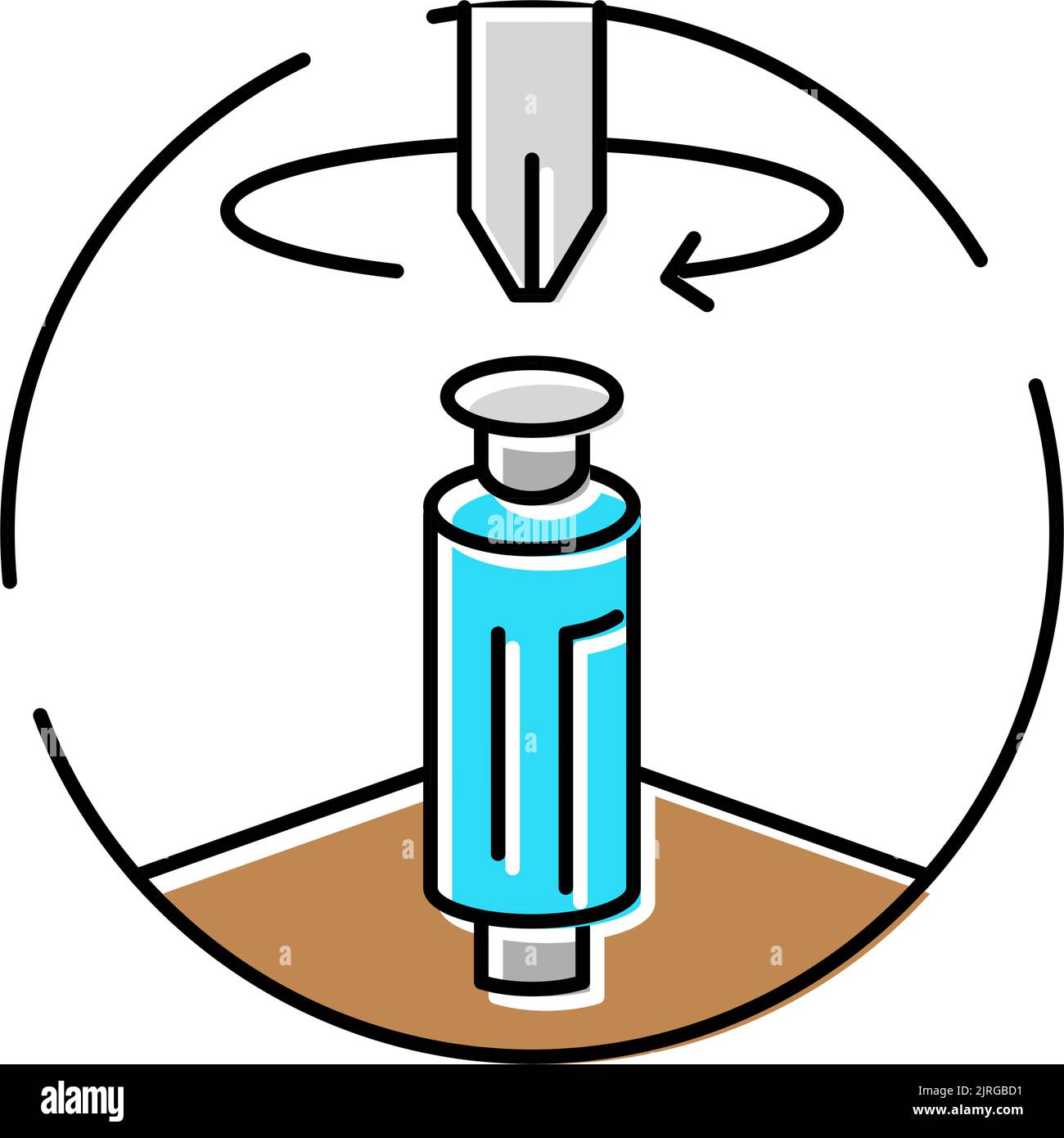 screw with screwdriver assembly furniture color icon vector ...