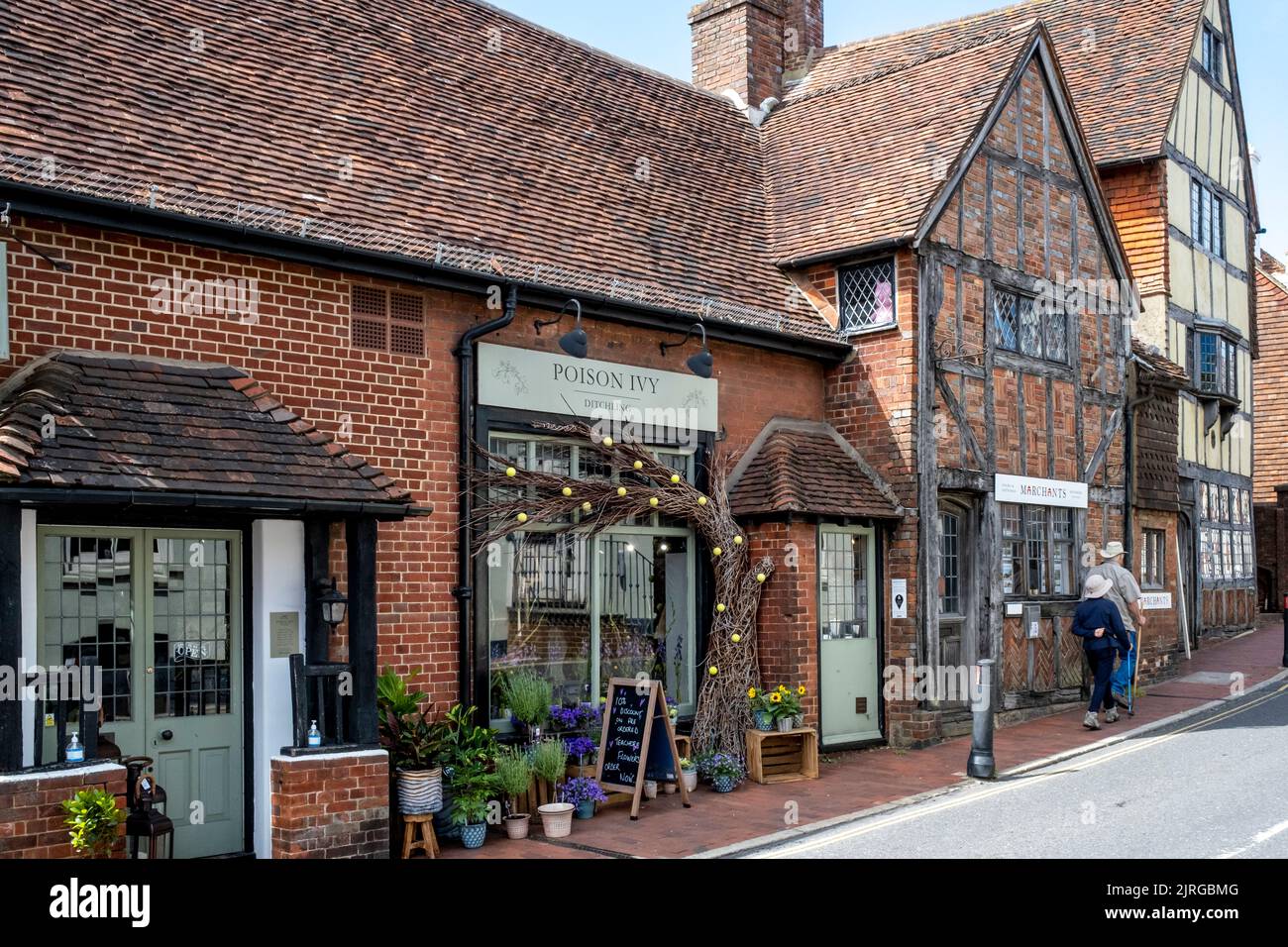A Pretty Flower Shop In Ditchling Village High Street, East Sussex, UK. Stock Photo