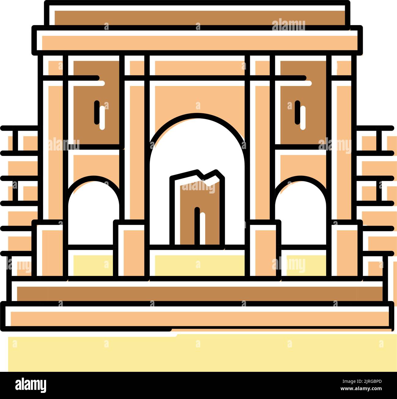 carthage historic building color icon vector illustration Stock Vector