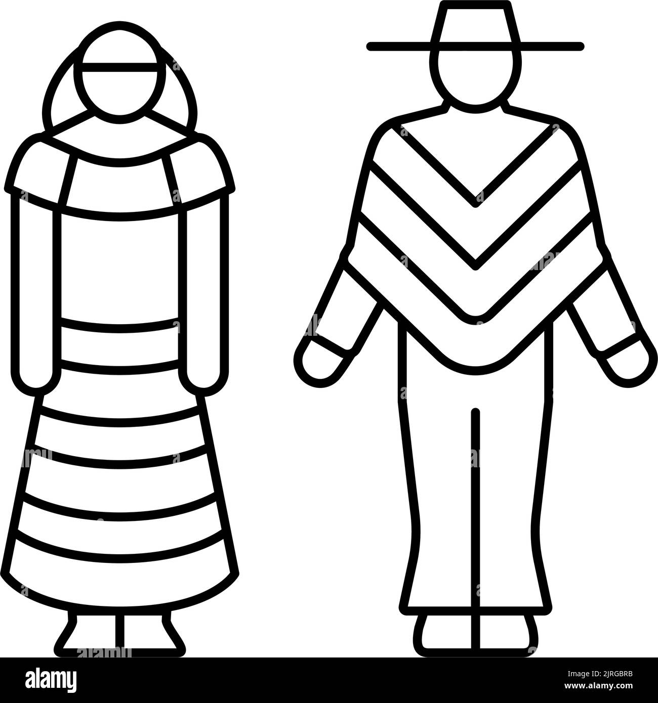 mexican national clothes line icon vector illustration Stock Vector ...