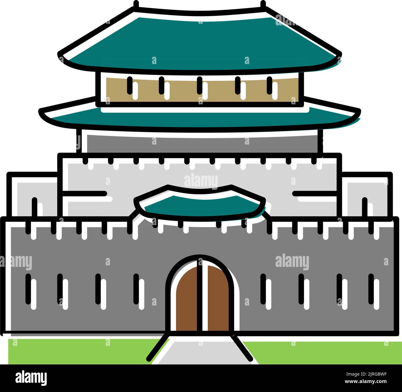 hwaseong fortress color icon vector illustration Stock Vector Image ...