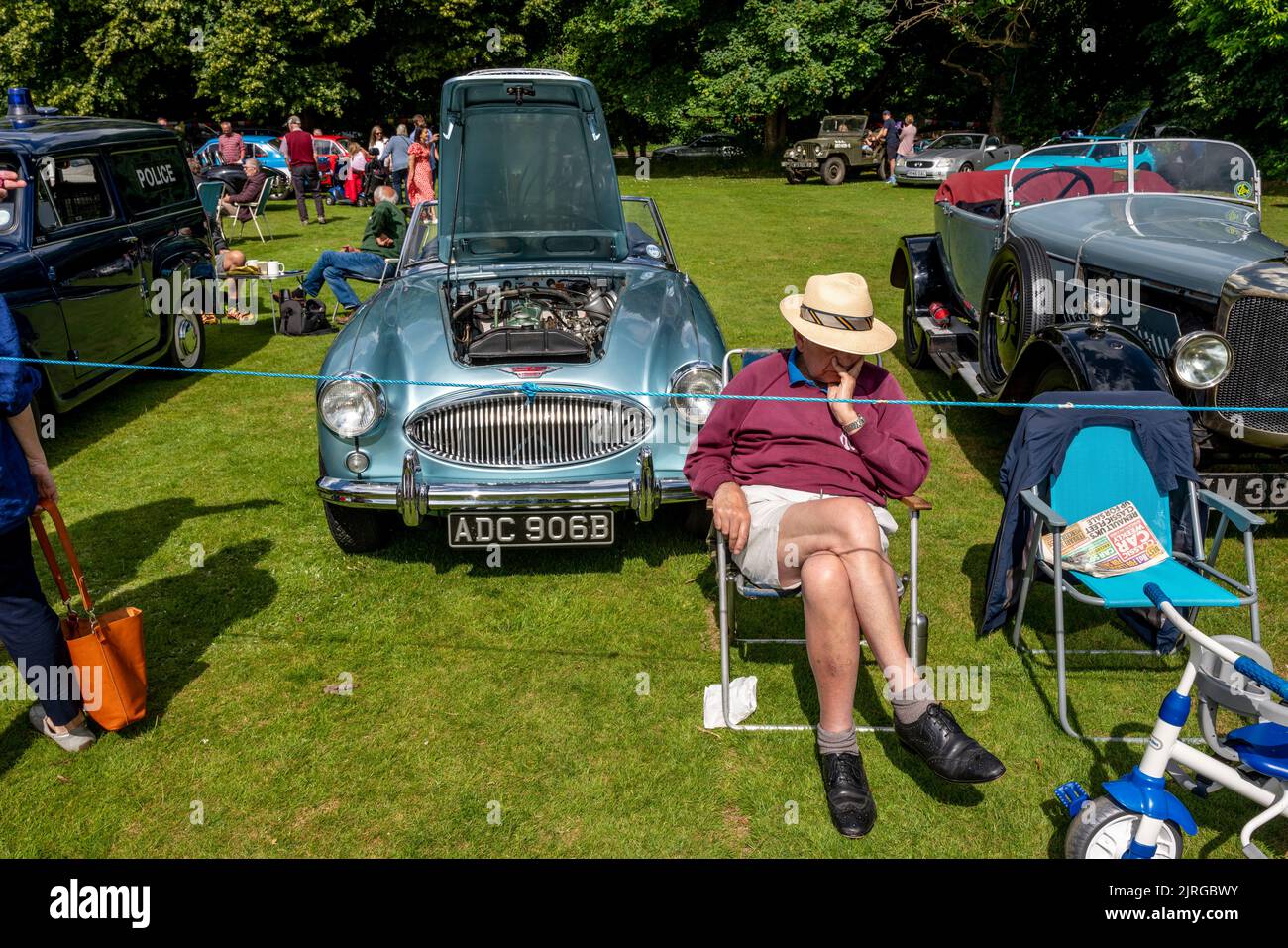 A Classic Car Show At The Nutley Village Fete, Nutley, East Sussex, UK. Stock Photo