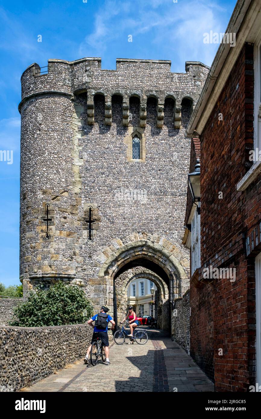 Young People Visiting Lewes Castle, Lewes, East Sussex, UK. Stock Photo
