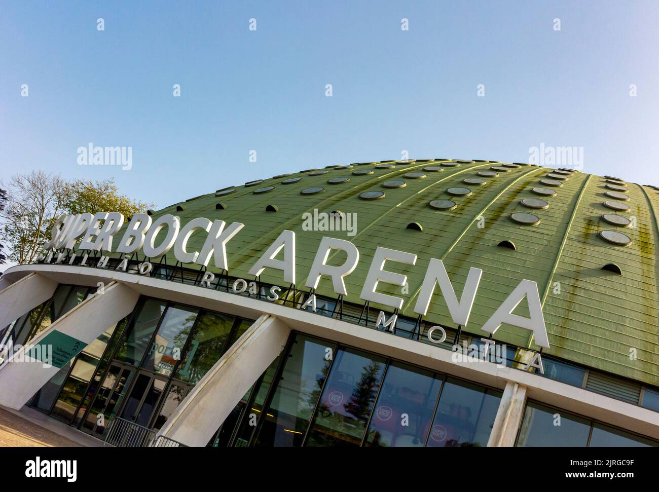 The Super Bock Arena or Pavilhão Rosa Mota a cultural and sports arena in Porto, Portugal originally built in 1954 and restored in 2019. Stock Photo