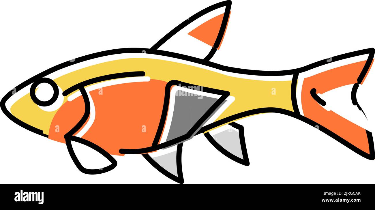 rasbora fish color icon vector illustration Stock Vector