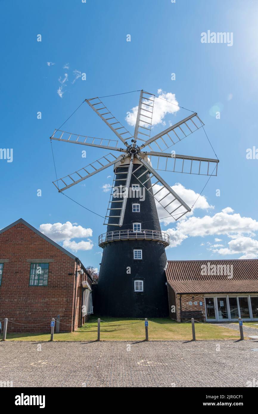 Heckington eight sail windmill from West side, Lincolnshire 2022 Stock Photo