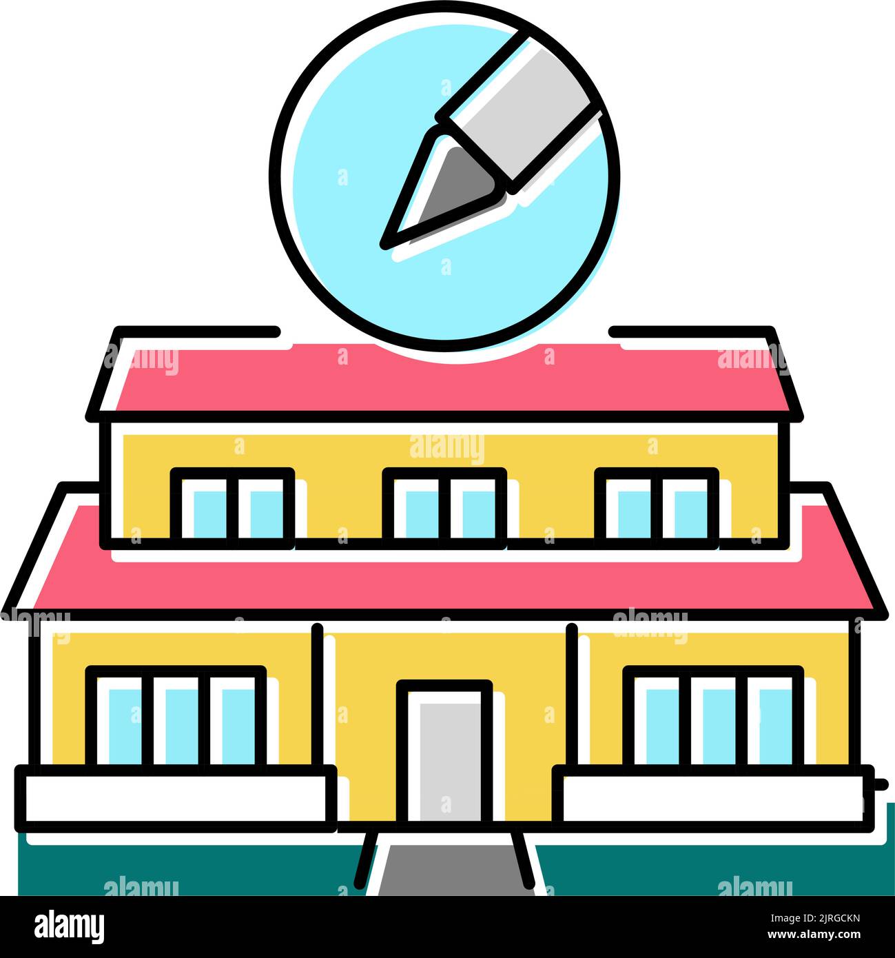 custom home interior design color icon vector illustration Stock Vector ...