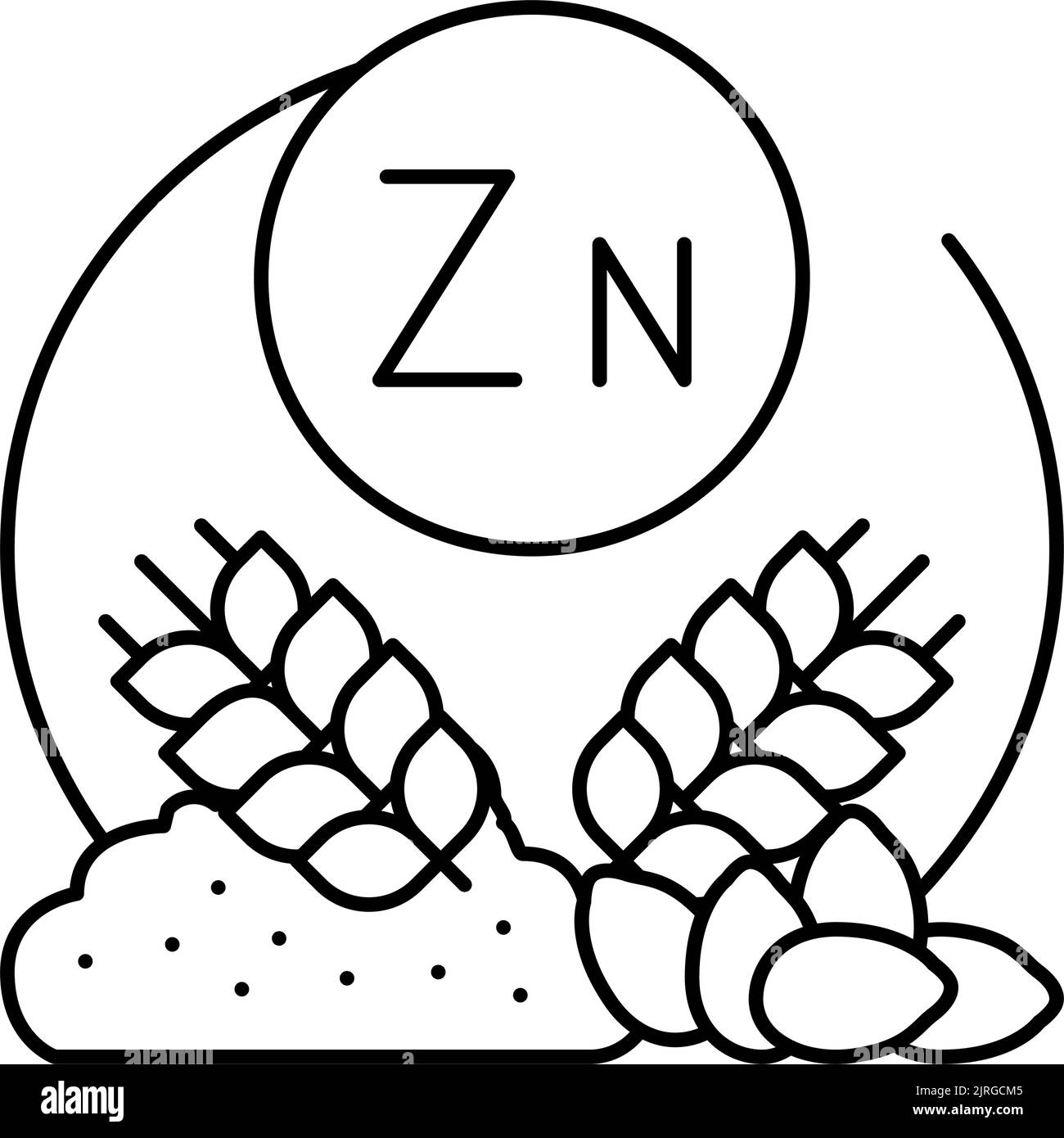 zn natural vitamin line icon vector illustration Stock Vector Image ...