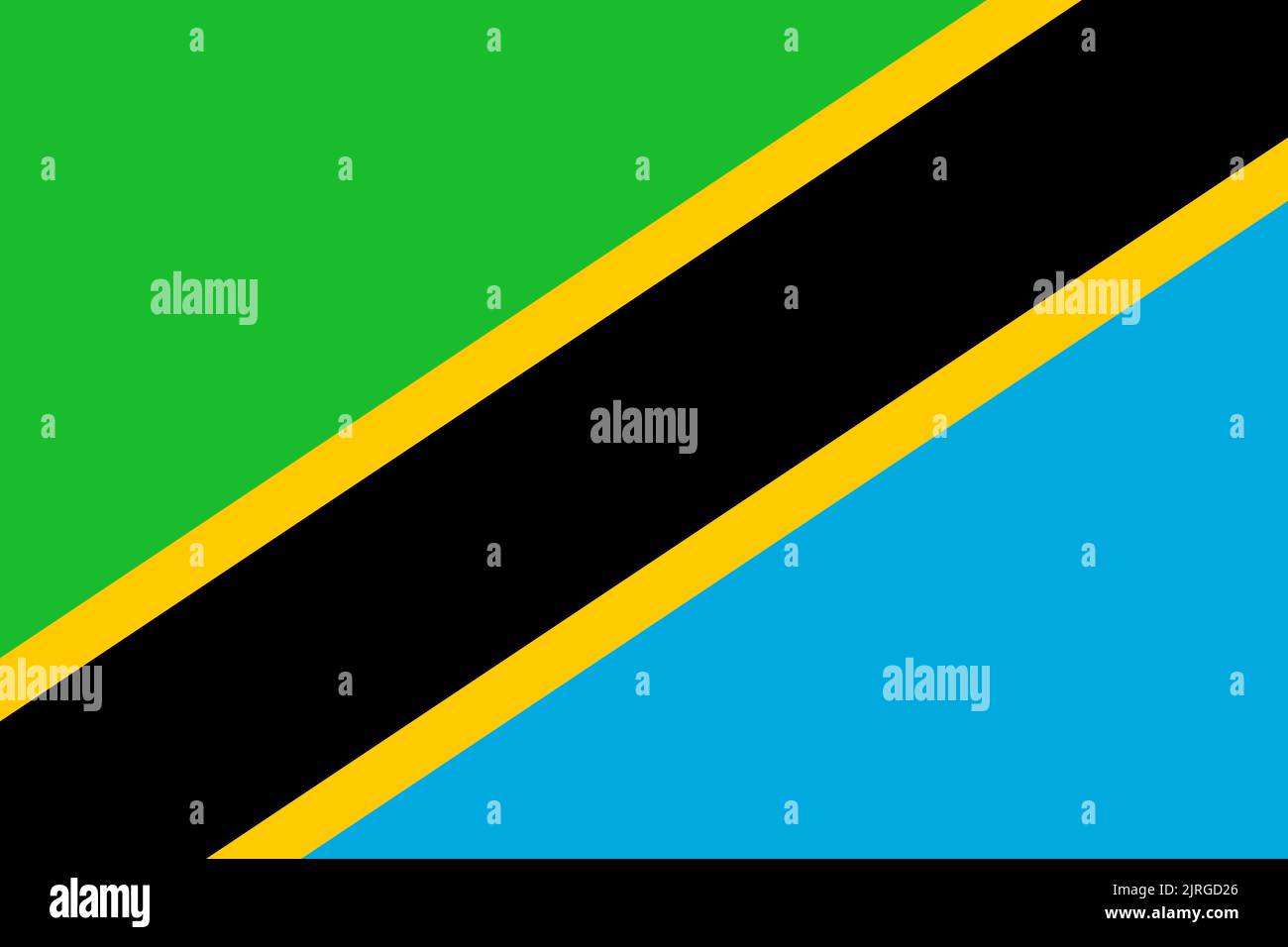 Flag Of Tanzania Tanzanian National Banner And Patriotic Symbol Official Colors Flat Vector 
