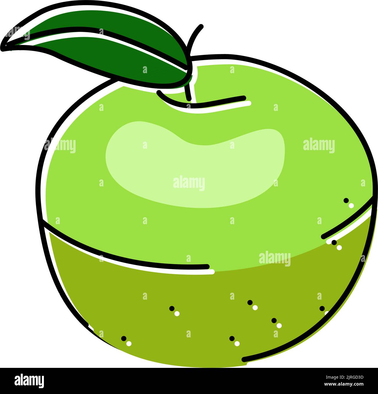 green apple fruit leaf color icon vector illustration Stock Vector ...