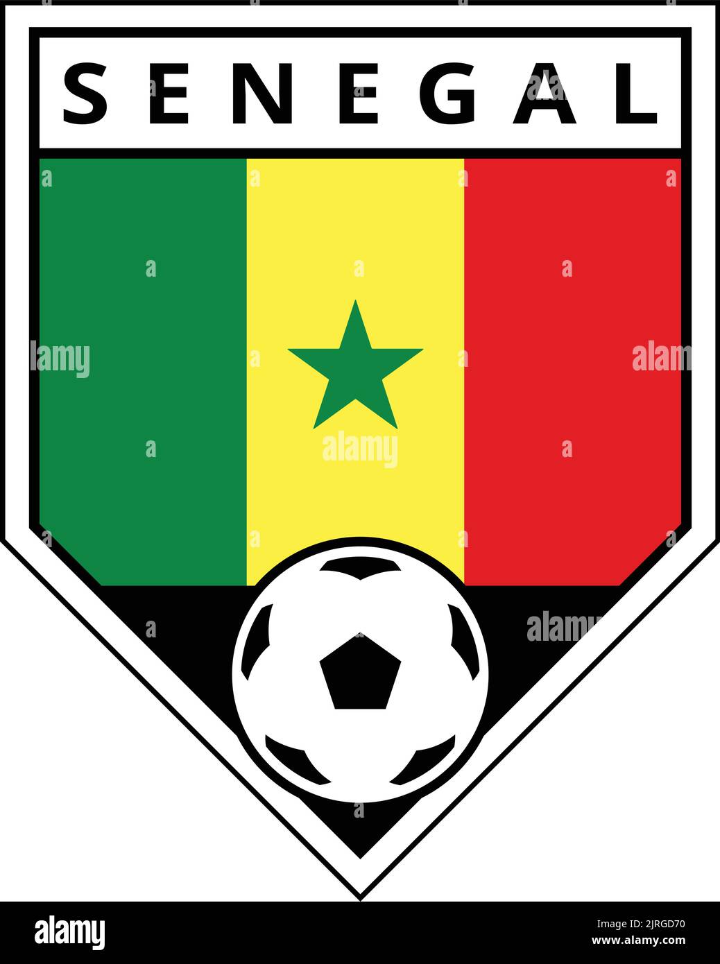 Illustration of Senegal Angled Team Badge for Football Tournament Stock Vector