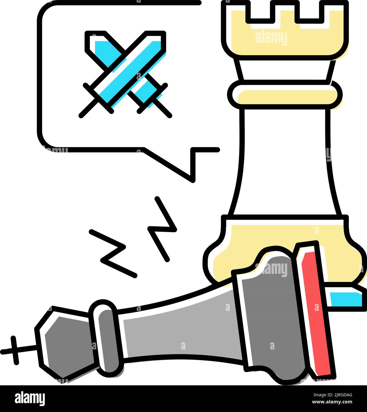 checkmate game process color icon vector illustration Stock Vector ...